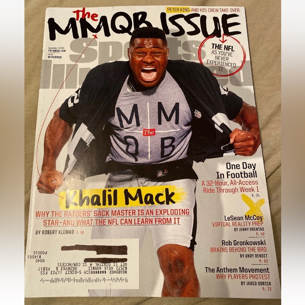 Sports Illustrated Magazine - September 2016 - Khalil Mack - Oakland Raiders NFL